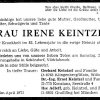 Weber Irene 1889-1971 Todesanzeige